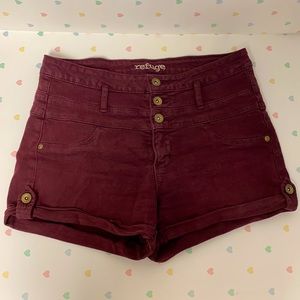 High waisted Maroon shorts